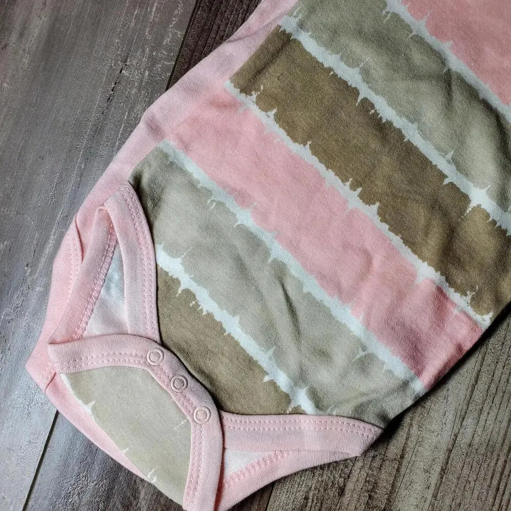 NWT Chick Pea 2 Pack Pink Beige Baby Girl Bodysuits Size 3/6M - Picture 6 of 6